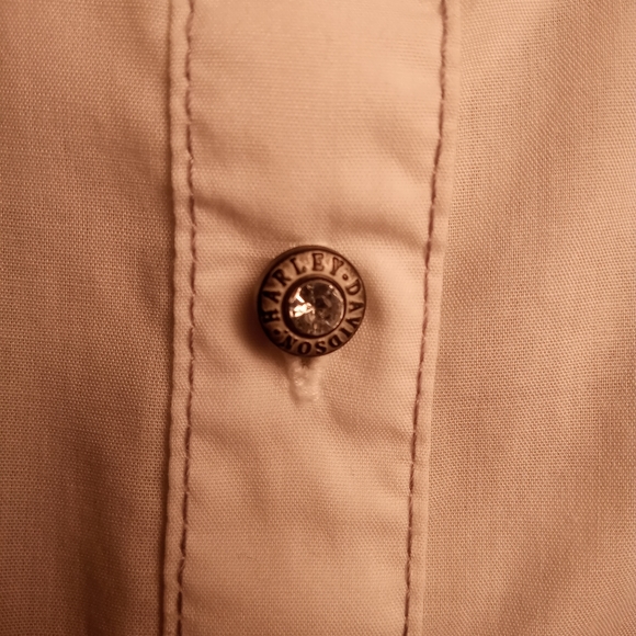 Harley Davidson Women's Embroidered Short Sleeve Shirt Button   Down Lg. White - Picture 7 of 8